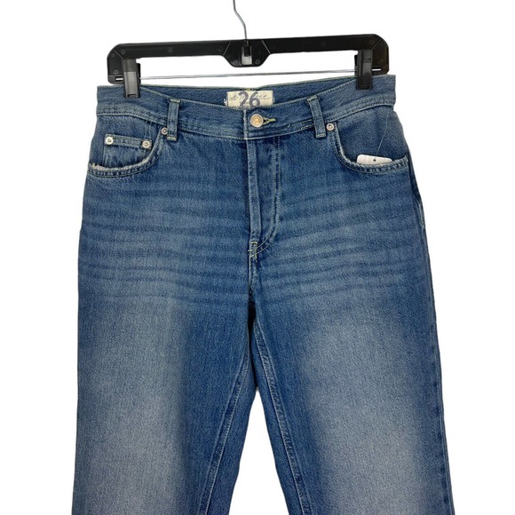 COPY - NEW We the Free People Maggie Straight Leg Jeans 26 Raw Hem Mid Rise But… - Picture 4 of 12